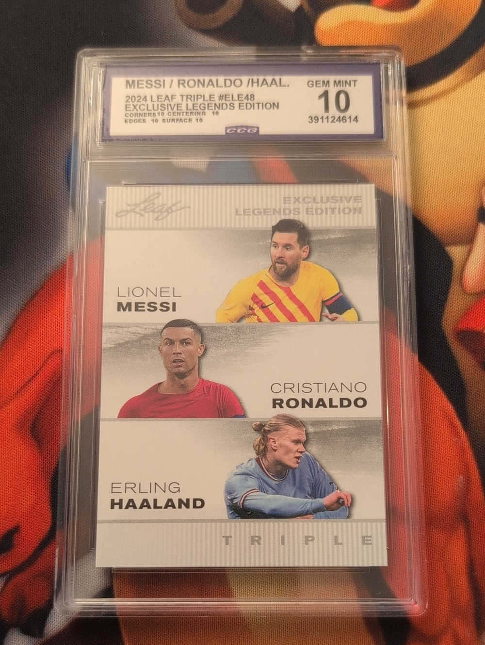 2024 Leaf Triple Exclusive Legend Edition Messi/Ronaldo/Haaland